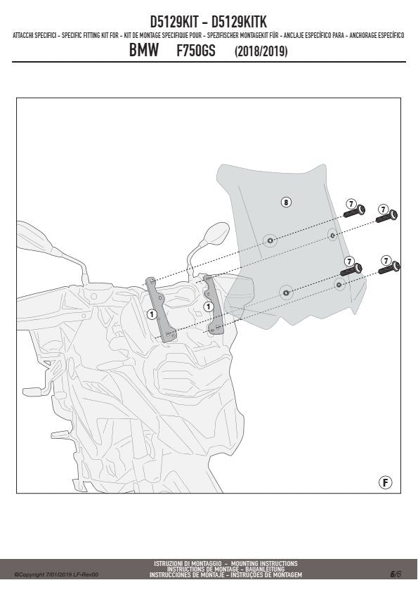 KAPPA MOCOWANIE SZYB KD5127S, KD5127ST ORAZ KAF5127 BMW F 750GS (18-23) F 800 GS (24-25) – zdjęcie 5