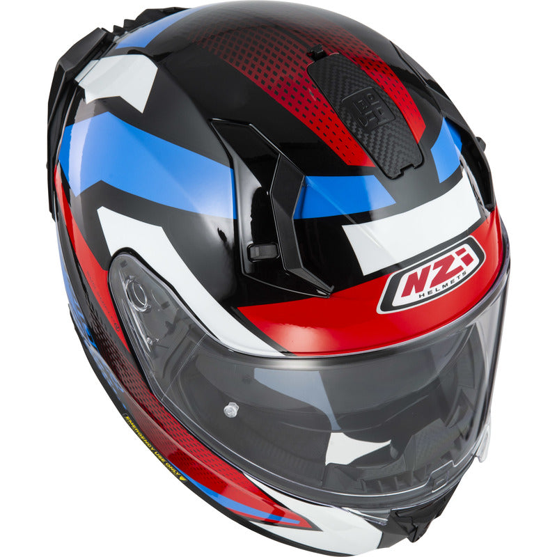 KASK MOTOCYKLOWY NZI GO RIDER STREAM DUO QUADRI BLACK RED BLUE XS