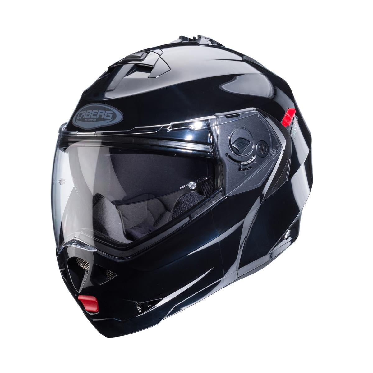 CABERG KASK SZCZĘKOWY FLIP-UP MODEL DUKE X SOLID KOLOR CZARNY POŁYSK (SMART - BEZ PINLOCK W ZESTAWIE)