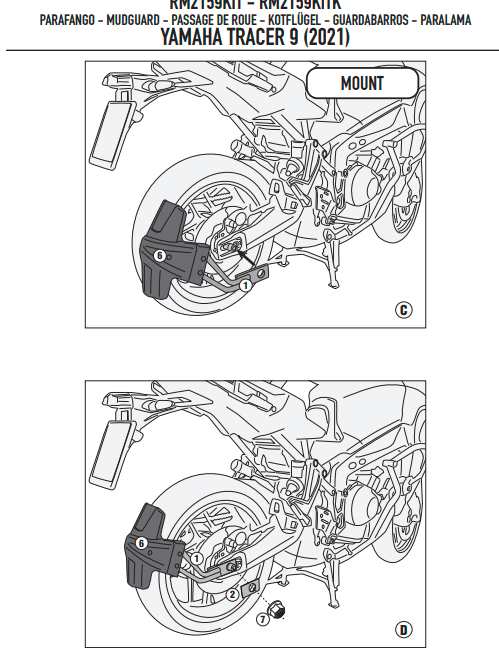 KAPPA MOCOWANIE BŁOTNIKA KRM02 YAMAHA TRACER 9/9GT/9GT+ '21-'25 – zdjęcie 5