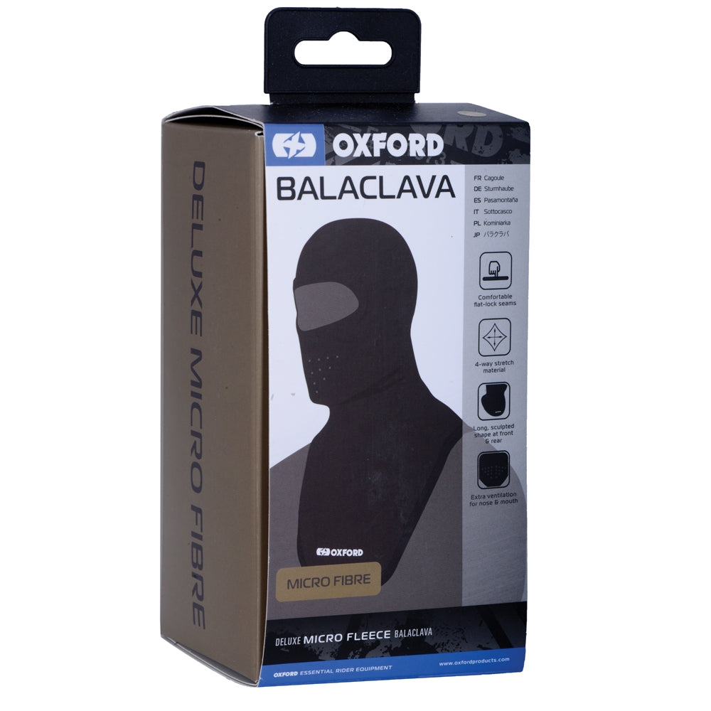 OXFORD KOMINIARKA Z MIKRO FIBRY Z DUŻYM OTWOREM NA OCZY DELUXE BALACLAVA MICRO FIBER KOLOR CZARNY ROZMIAR UNIWERSALNY – zdjęcie 2