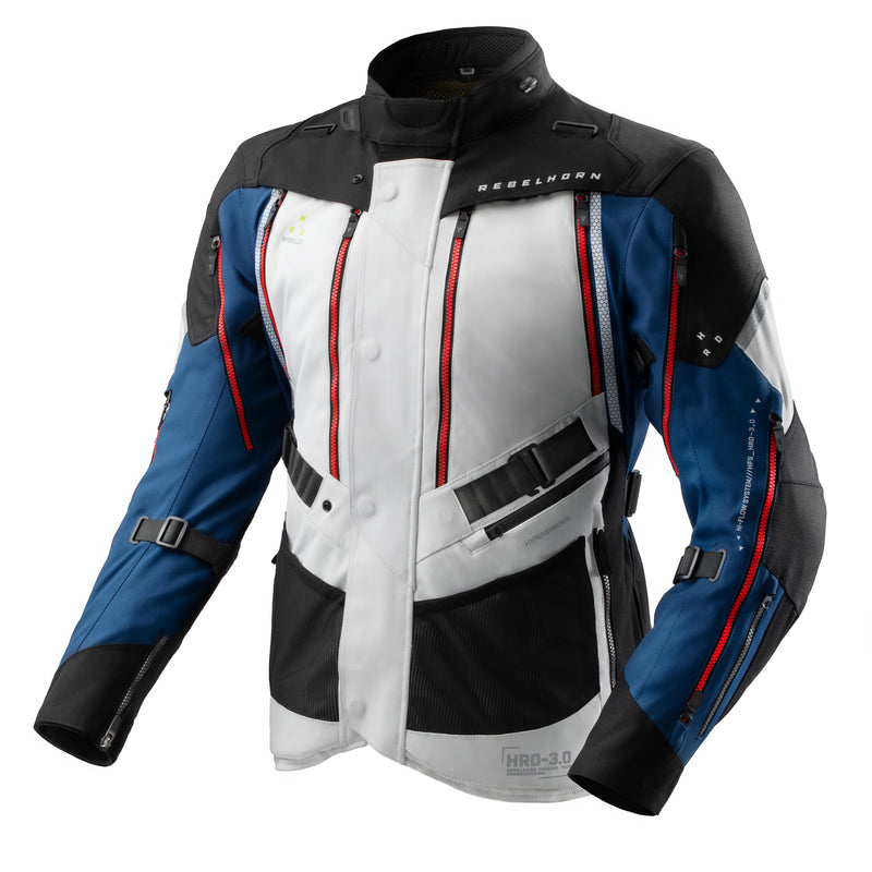 KURTKA MOTOCYKLOWA TEKSTYLNA REBELHORN HARDY 3.0 BLUE GREY RED