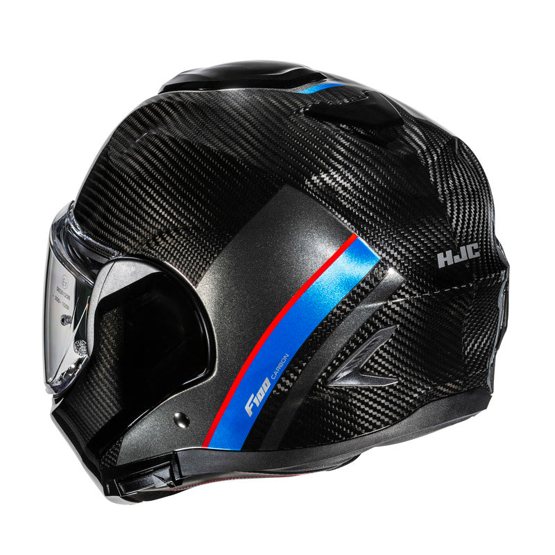 KASK MOTOCYKLOWY HJC F100 CARBON STAN BLACK BLUE
