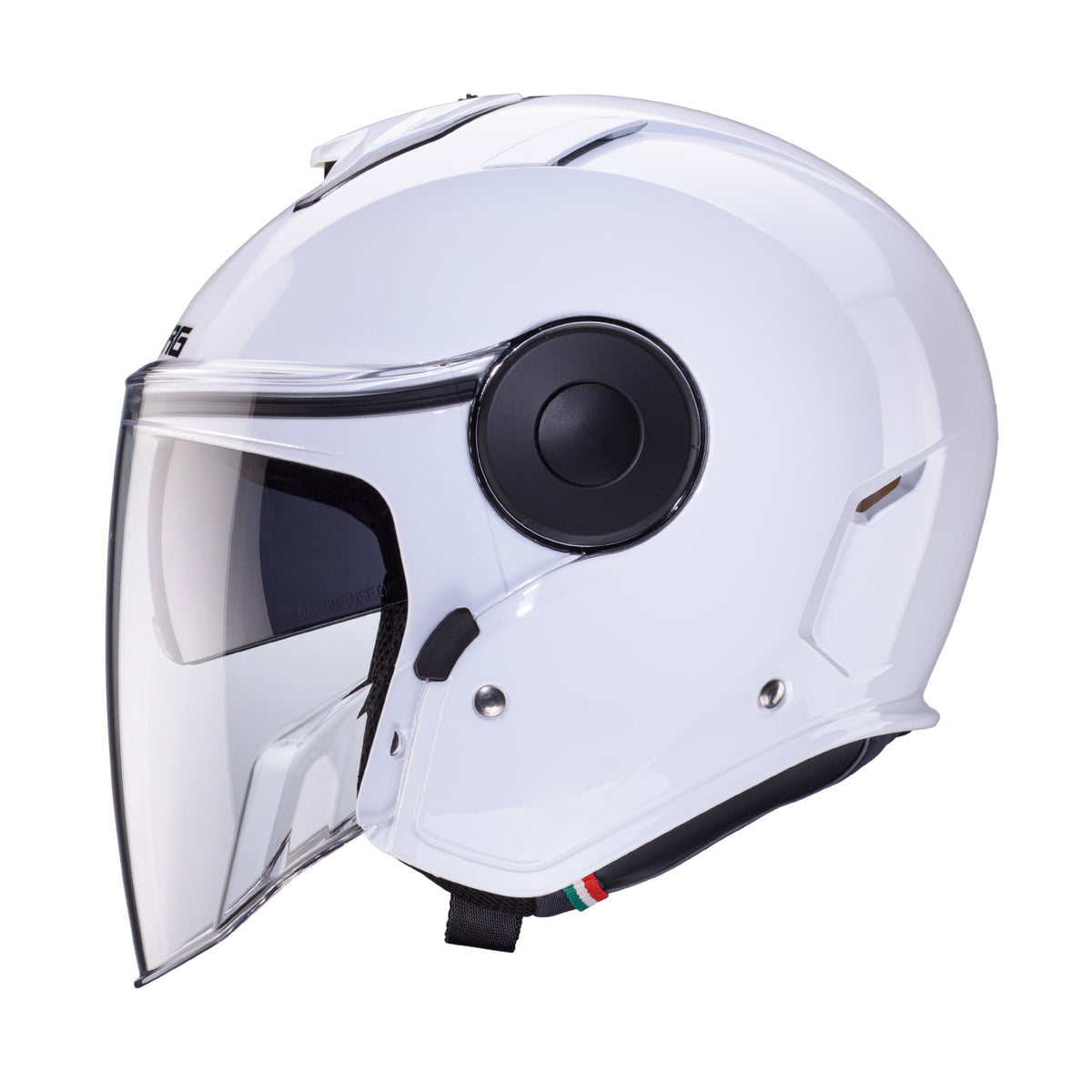 CABERG KASK OTWARTY JET Z BLENDĄ MODEL SOHO SOLID KOLOR BIAŁY POŁYSK – zdjęcie 2