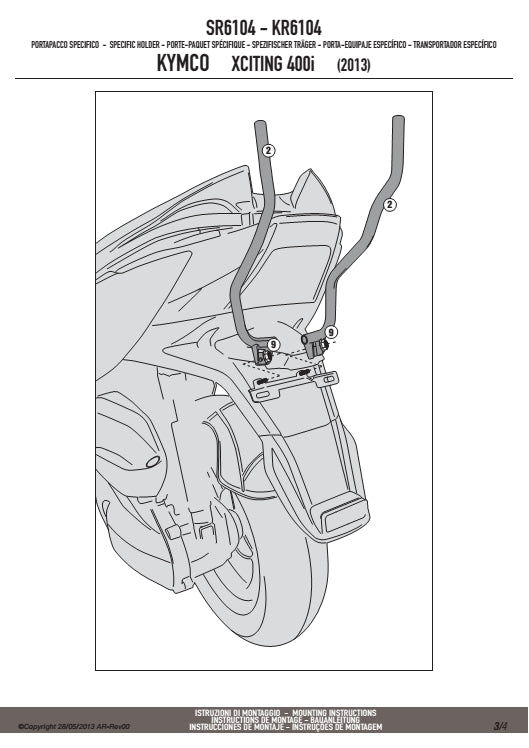 KAPPA STELAŻ KUFRA CENTRALNEGO KYMCO XCITING 400I (13-15) ( Z PŁYTĄ MONOKEY ) – zdjęcie 2