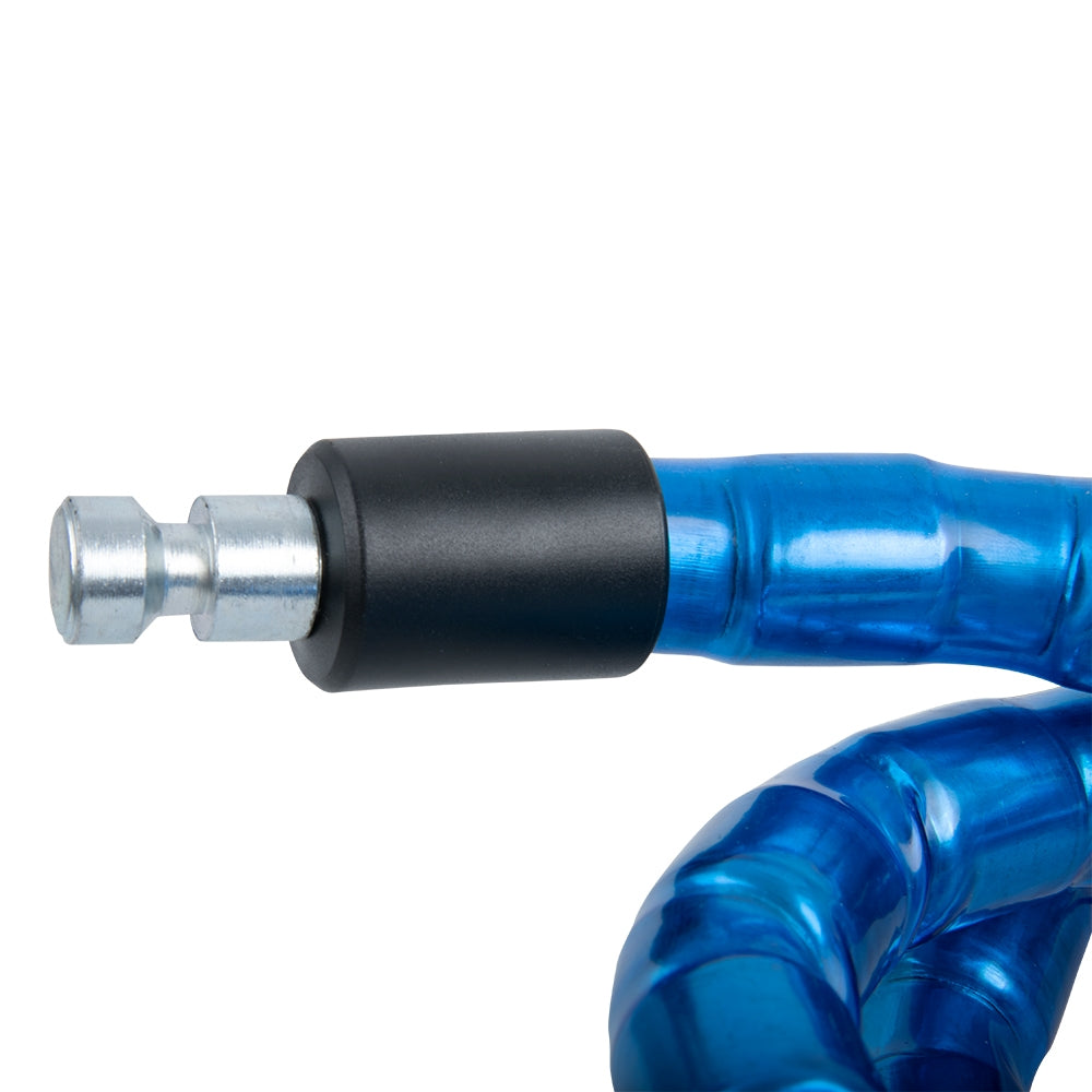OXFORD ZABEZPIECZENIE ANTYKRADZIEŻOWE WZMOCNIONE BARIIER ARMOURED CABLE 1.4mx25mm (ZAMKNIĘCIE NA KLUCZ) KOLOR NIEBIESKI – zdjęcie 2