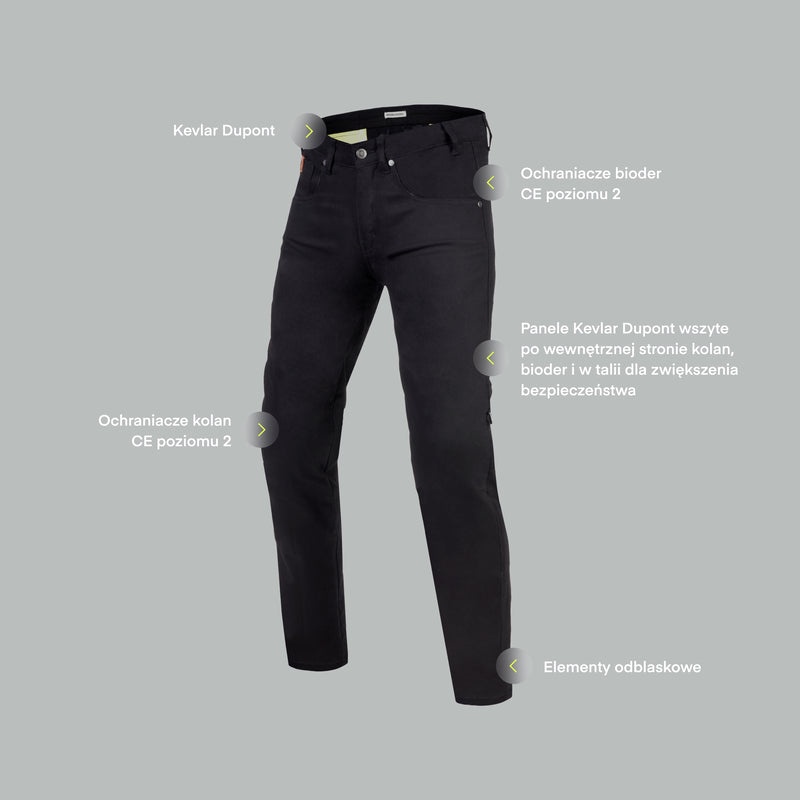 JEANSY MOTOCYKLOWE REBELHORN CLASSIC 3 REGULAR FIT WASHED BLACK