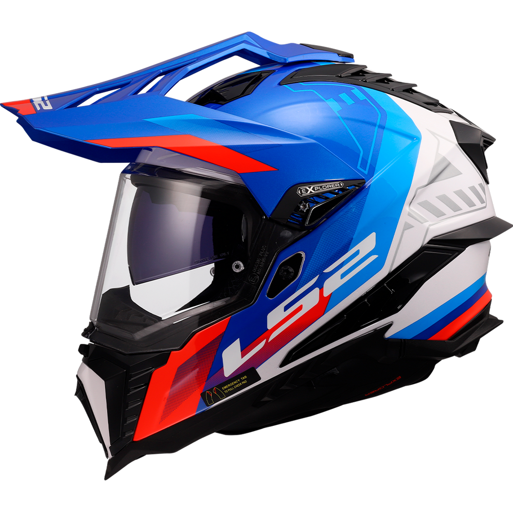 KASK LS2 MX701 EXPLORER HEXA WHITE BLUE RED