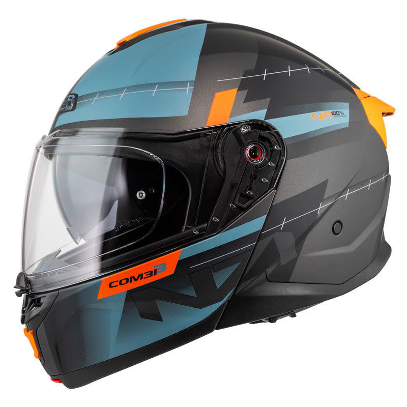 KASK MOTOCYKLOWY NZI COMBI 3 DUO METRIC ANTRACITE BLUE MATT XS