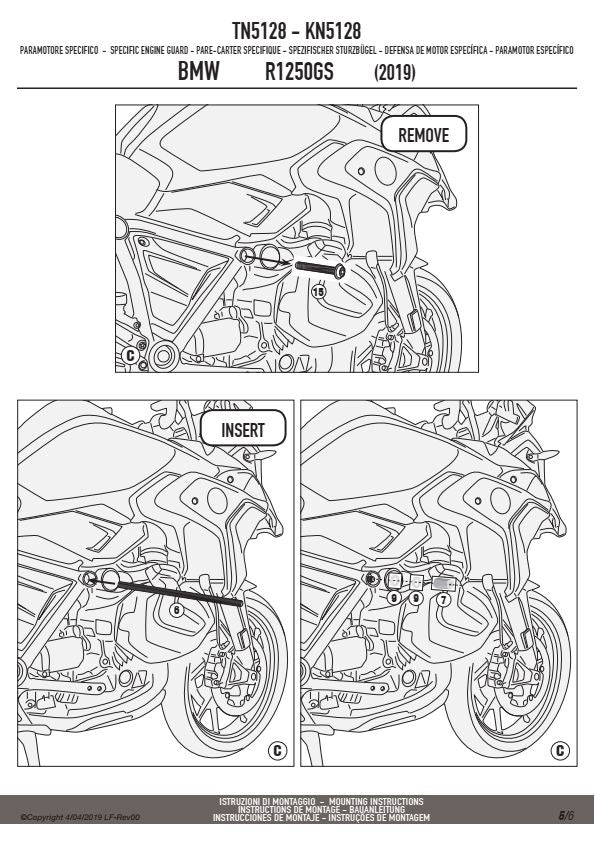 KAPPA GMOLE OSŁONY SILNIKA BMW R 1250GS/R/RS (19-25) CZARNE – zdjęcie 5