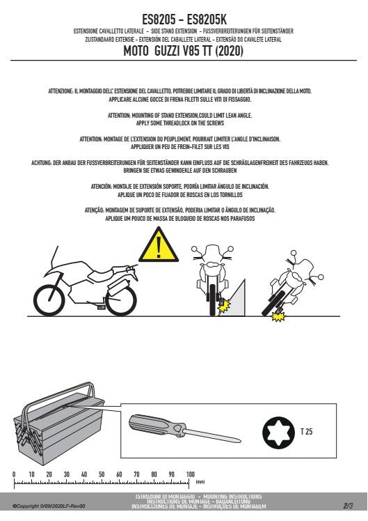 KAPPA POSZERZENIE STOPKI BOCZNEJ MOTO GUZZI V85 TT '13-'25 – zdjęcie 2
