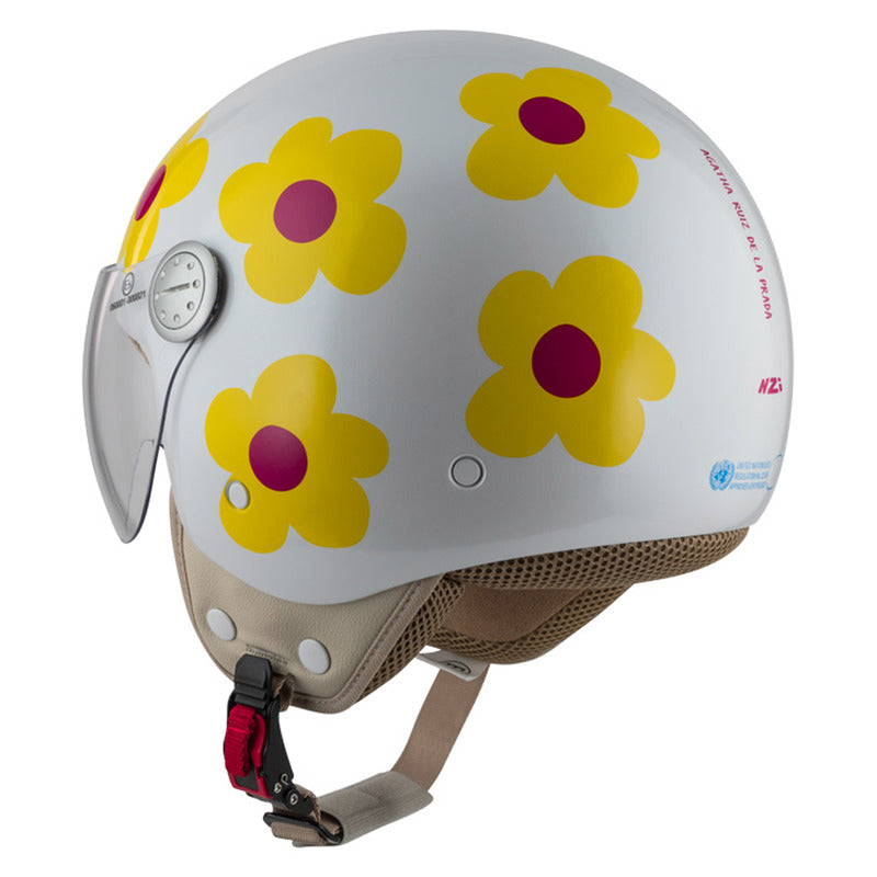 KASK MOTOCYKLOWY NZI PASARELA MARGARITAS NARANJA Y ROSA XS
