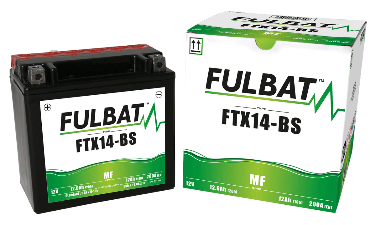 Akumulator FULBAT FUL MF - FTX14-BS / YTX14-BS (suchy, bezobsługowy, kwas w zestawie)