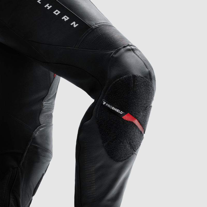SPODNIE MOTOCYKLOWE SKÓRZANE DAMSKIE REBELHORN DIVA BLACK RED
