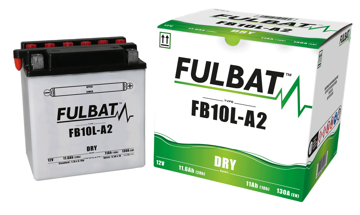 Akumulator FULBAT FUL DRY - FB10L-A2 / YB10L-A2 (suchy, obsługowy, kwas w zestawie)