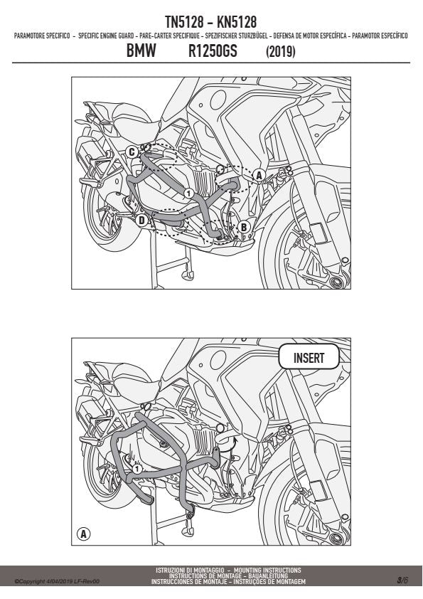 KAPPA GMOLE OSŁONY SILNIKA BMW R 1250GS/R/RS (19-25) CZARNE – zdjęcie 3