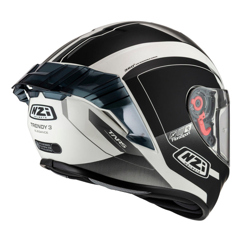 KASK MOTOCYKLOWY NZI TRENDY STREAM ELEGANCE WHITE BLACK TINTED S MATT XS