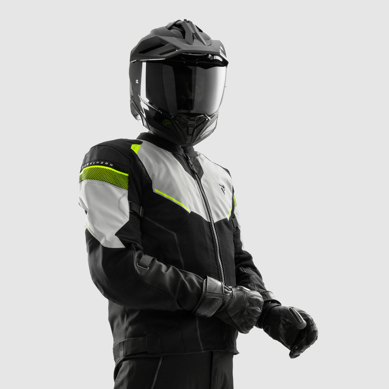 KURTKA MOTOCYKLOWA TEKSTYLNA REBELHORN HIFLOW 5 BLACK GREY FLUO YELLOW