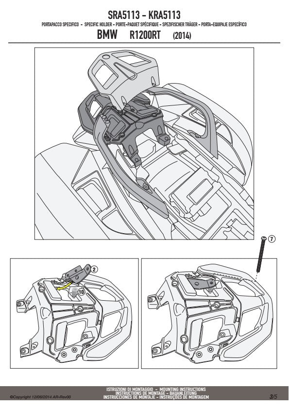 KAPPA STELAŻ KUFRA CENTRALNEGO BMW R 1200RT (14-18) R 1250 RT (19-25) ALUMINIOWY MONOKEY – zdjęcie 4