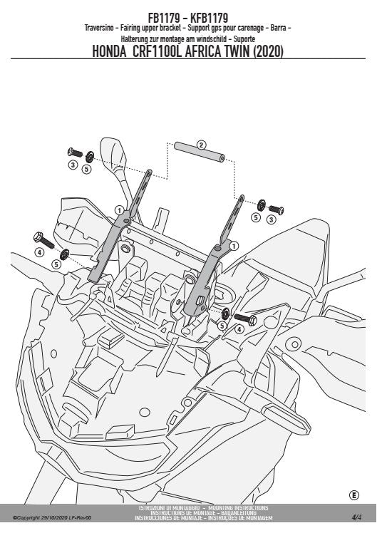 KAPPA POPRZECZKA DO ZAMONTOWANIA TOREB I MOCOWAŃ GPS / SMARTPHONE HONDA CRF 1100L Africa Twin '20-'23