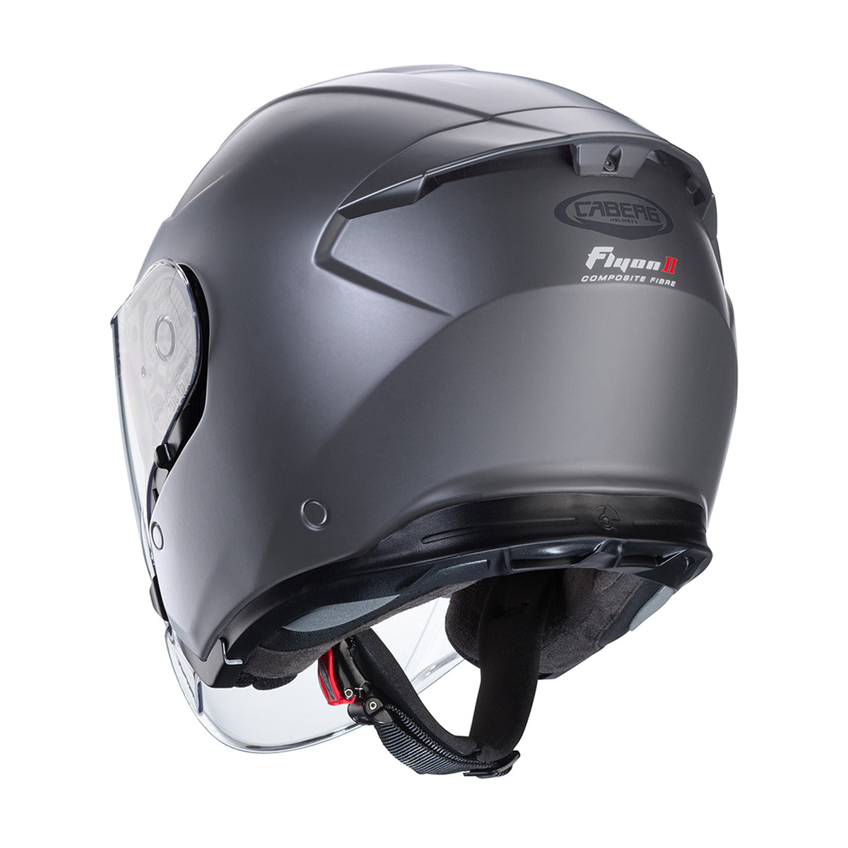 CABERG KASK OTWARTY JET OTWARTY FLYON II SOLID MATT GREY KOLOR SZARY MAT – zdjęcie 3