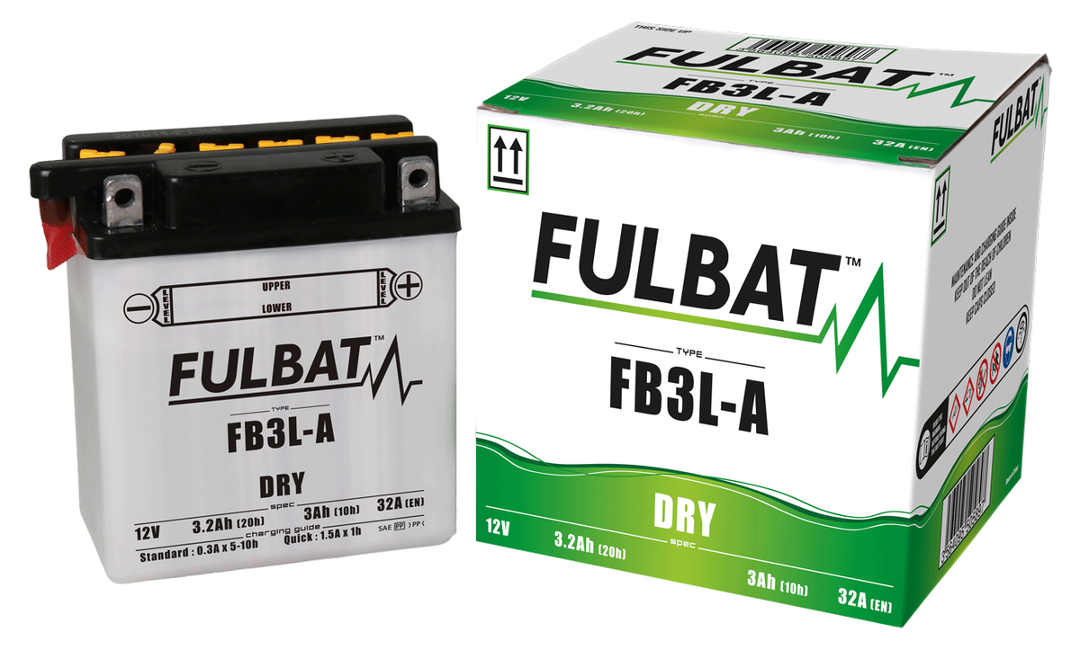 Akumulator FULBAT FUL DRY - FB3L-A / YB3L-A (suchy, obsługowy, kwas w zestawie)