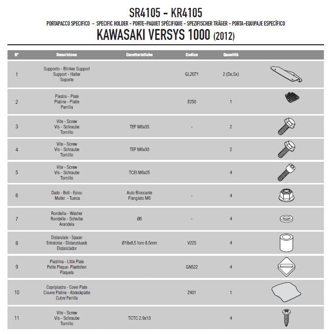 KAPPA STELAŻ KUFRA CENTRALNEGO KAWASAKI VERSYS 1000 / 1000 SE (12-24) / VERSYS 1100 '25 ( Z PŁYTĄ MONOKEY ) – zdjęcie 2