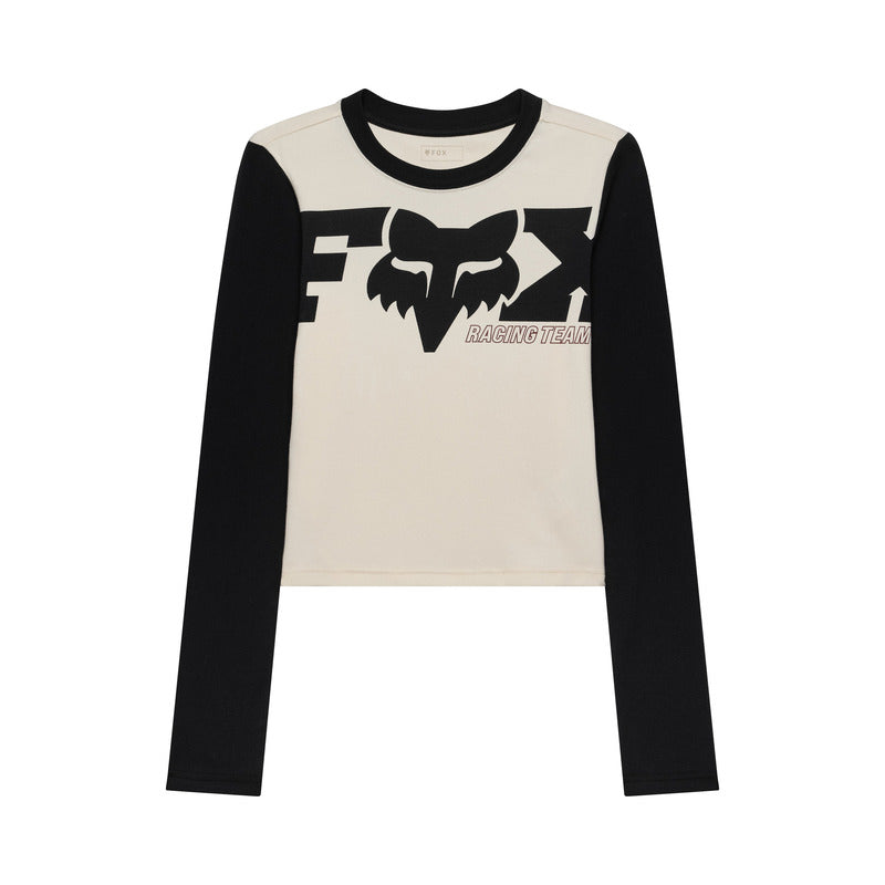 KOSZULKA Z DŁUGIM RĘKAWEM DAMSKA FOX COLDPRESS RIB LS PEARL WHITE