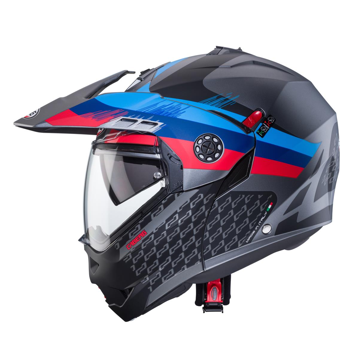 CABERG KASK SZCZĘKOWY FLIP-UP ENDURO MODEL TOURMAX X SARABE KOLOR SZARY MAT/CZARNY/KOLORY BMW (PINLOCK W ZESTAWIE) – zdjęcie 3