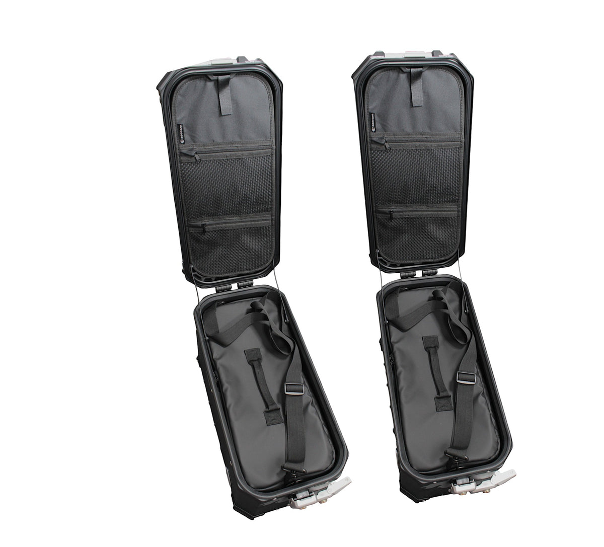 ZESTAW 3 KUFRÓW ALUMINIOWYCH (2X36L SYMETRYCZNE + 45L) COOCASE SZARY CAMO Z TORBĄ WEWNĘTRZNĄ – zdjęcie 7