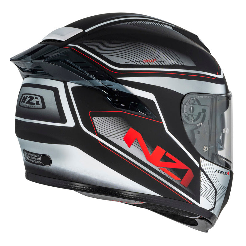 KASK MOTOCYKLOWY NZI EURUS 4 STREAM DUO CHARMANT BLACK WHITE TINTED S MATT XS