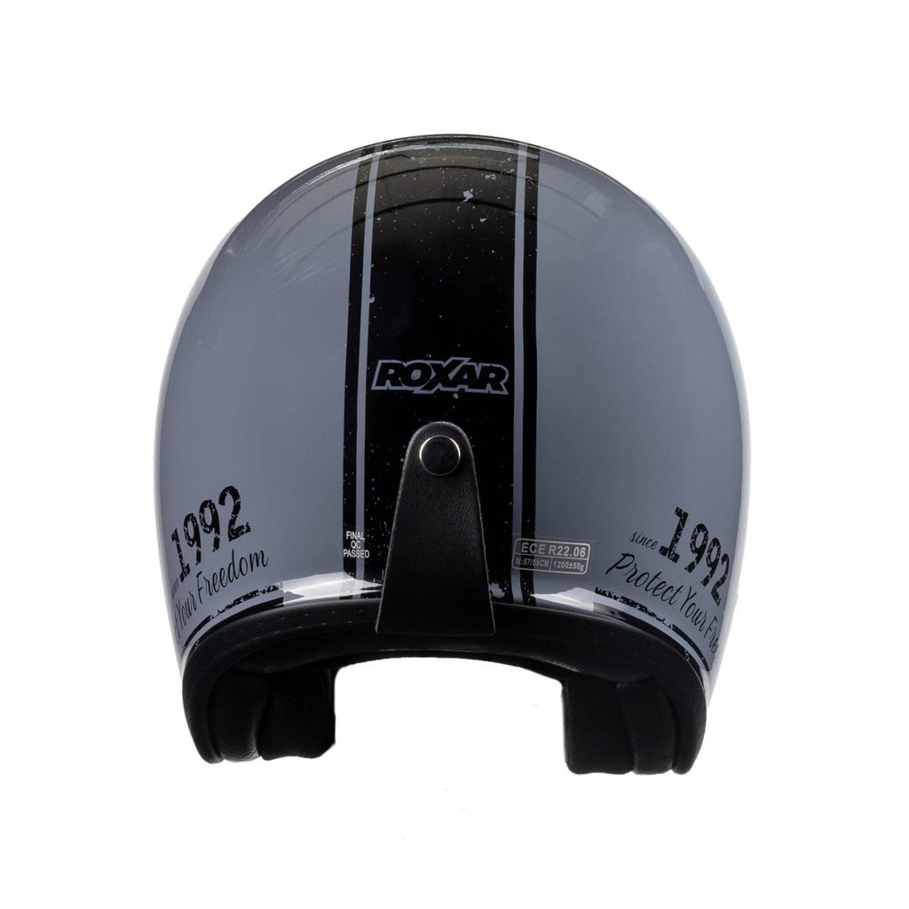 ROXAR HELMETS Kask motocyklowy otwarty retro ROXAR CLASSIC '92 szaro-czarny