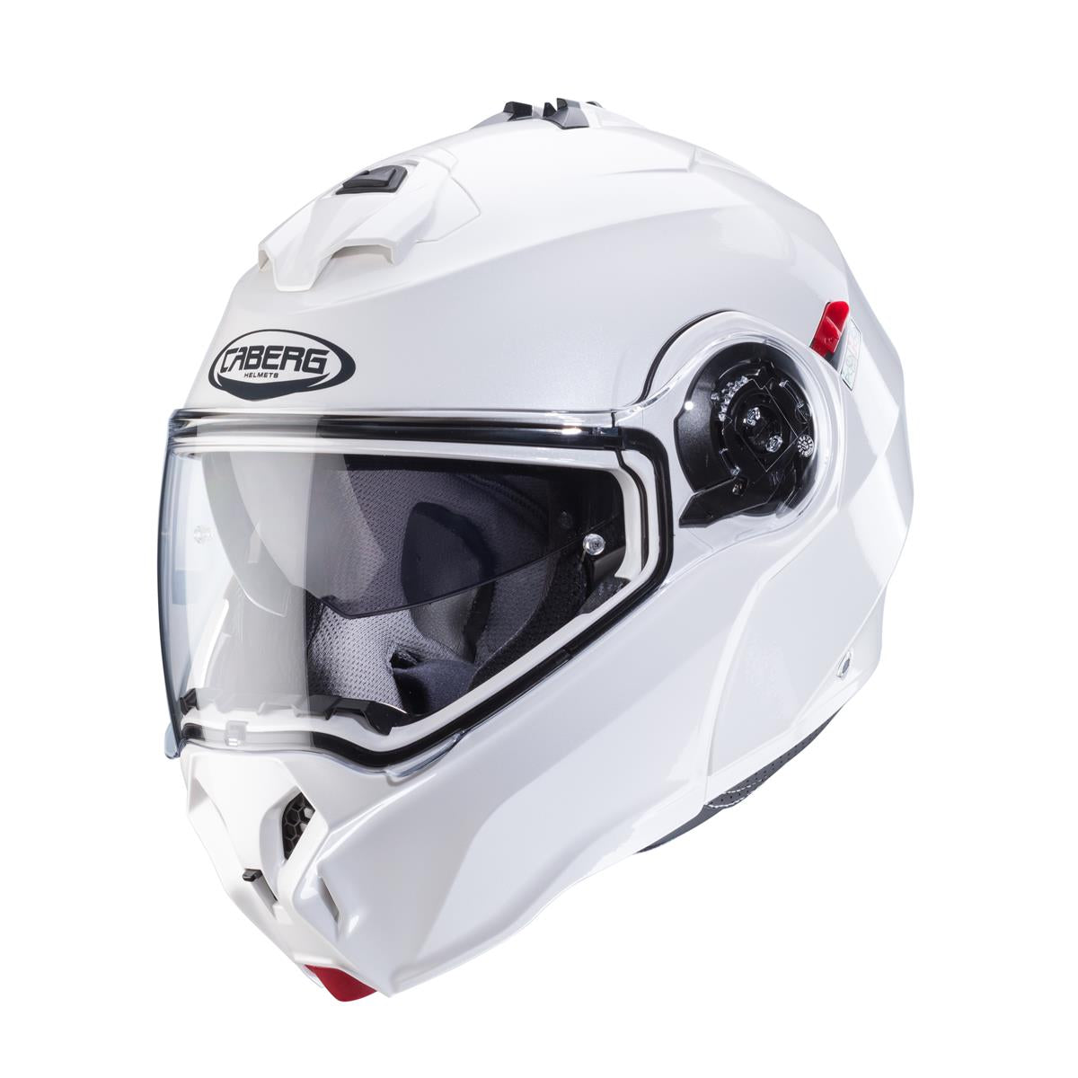 CABERG KASK SZCZĘKOWY FLIP-UP MODEL DUKE EVO SOLID KOLOR BIAŁY POŁYSK (PINLOCK W ZESTAWIE)