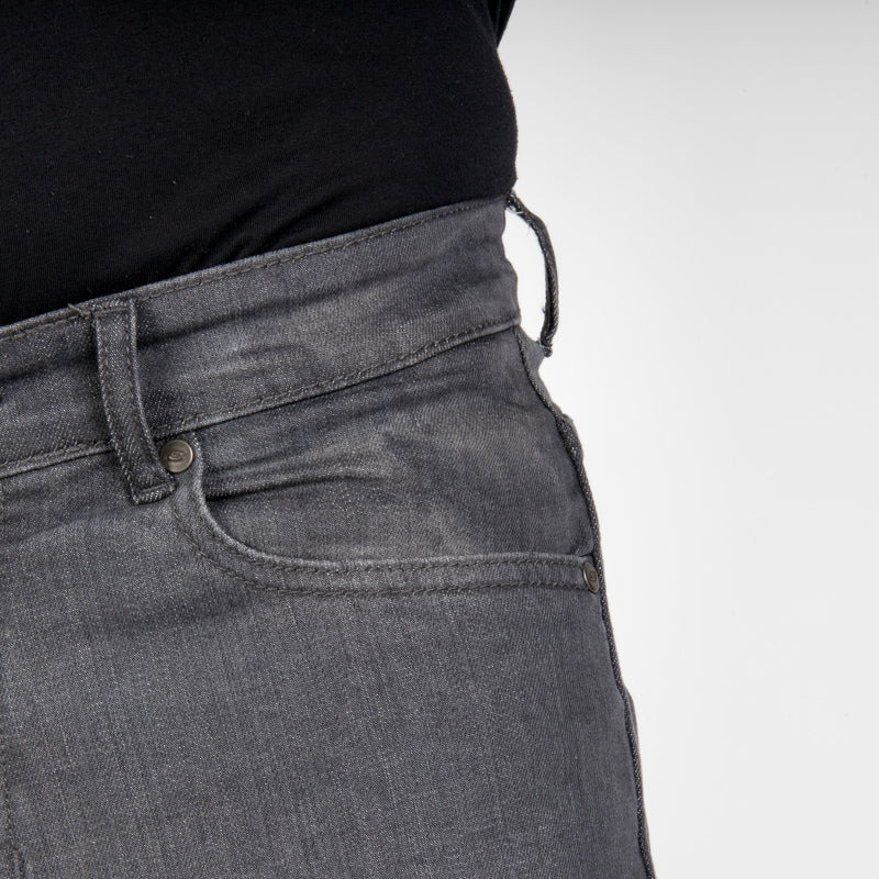 JEANSY MOTOCYKLOWE OZONE STRIKER SLIM FIT WASHED GREY