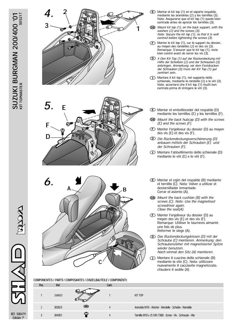 STELAŻ KUFRA TYŁ SHAD DO SUZUKI BURGMAN