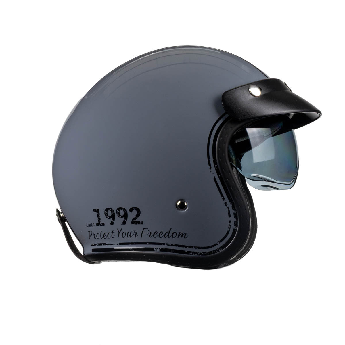 ROXAR HELMETS Kask motocyklowy otwarty retro ROXAR CLASSIC '92 szaro-czarny
