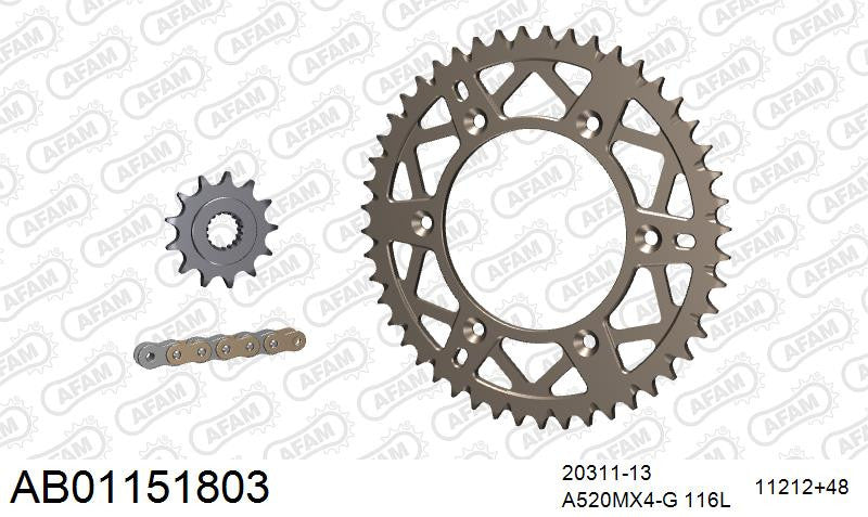 Zestaw napędowy AFAM do HONDA CRF 450 R 9,A,B,C,D,E,F,G – zdjęcie 2