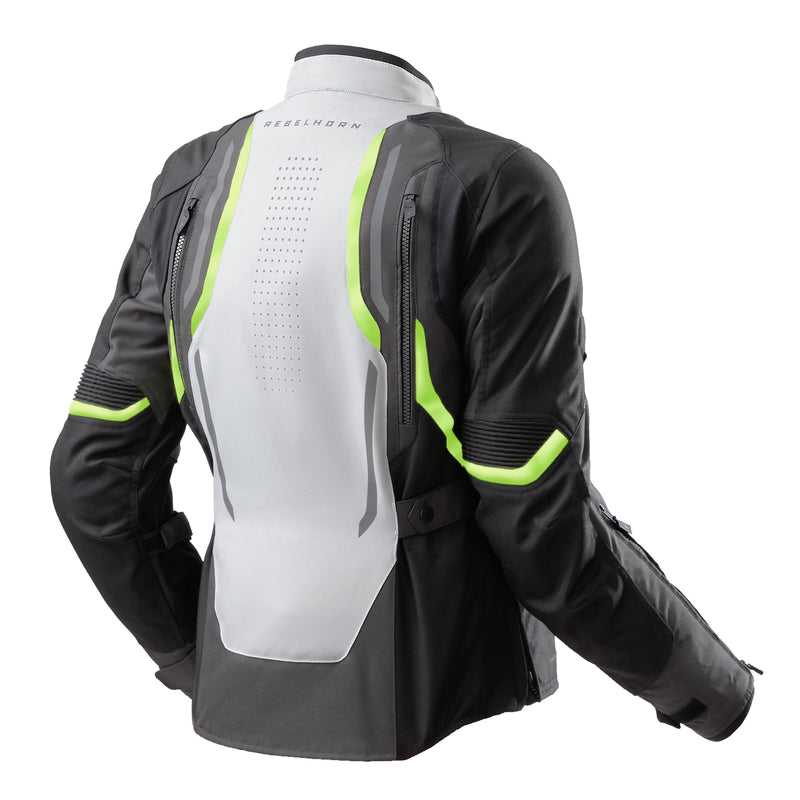 KURTKA MOTOCYKLOWA TEKSTYLNA DAMSKA REBELHORN HIKER 4 BLACK GREY FLUO YELLOW WXS