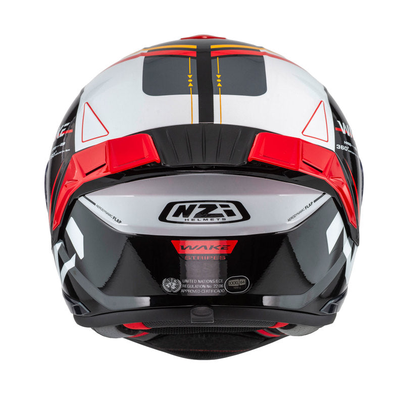 KASK MOTOCYKLOWY NZI WAKE STREAM BOOSTER STRIPES BLACK WHITE RED XS