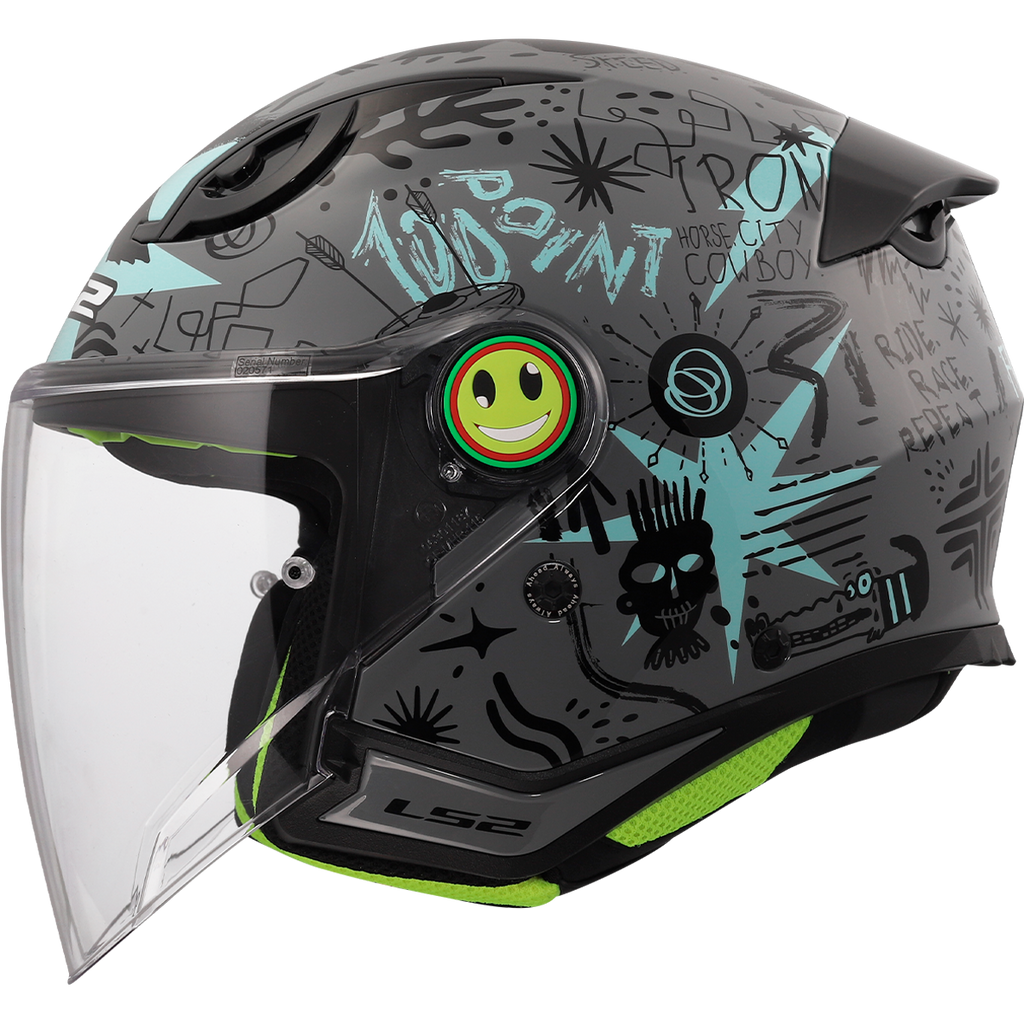 KASK LS2 OF622 FUNNY II SCRIBBLE GREY BLUE