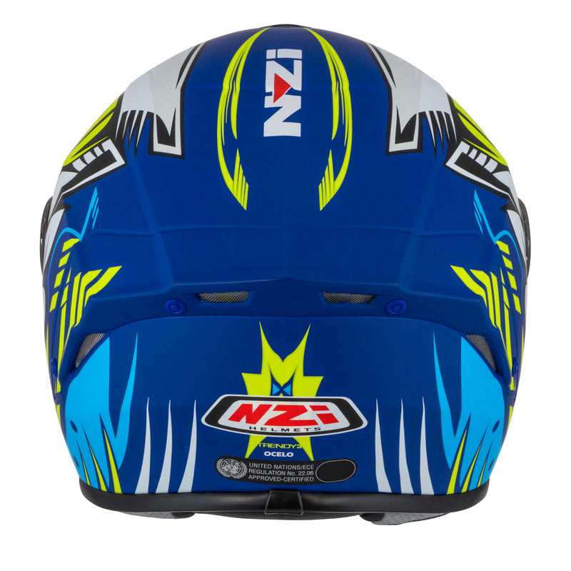 KASK MOTOCYKLOWY NZI TRENDY STREAM OCELO BLUE WHITE SKY BLUE MATT XS