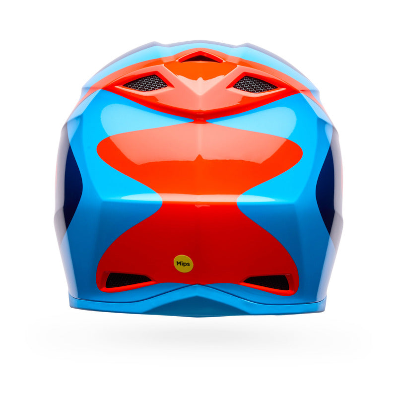 KASK MOTOCYKLOWY BELL MX-10 MIPS WAVE ORANGE BLUE