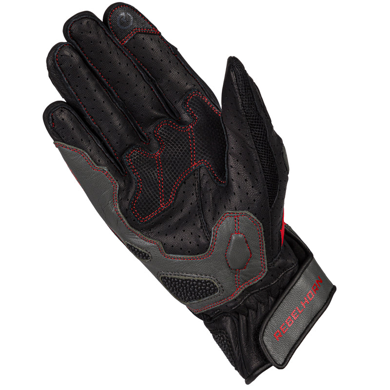 RĘKAWICE MOTOCYKLOWE DAMSKIE REBELHORN FLUX 2 BLACK GREY FLUO RED WXL