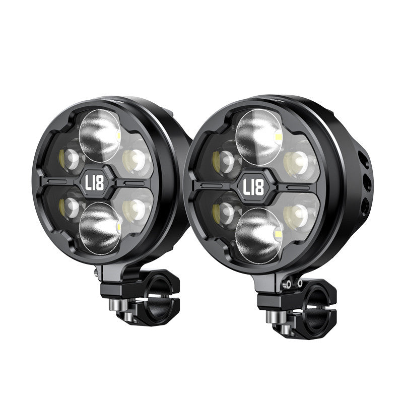 LOBOO L18S lampy LED drogowe i mijania pomocnicze, 23 000 Lumenów, 8-stopniowa skala świecenia, homologacja, czarne, zestaw