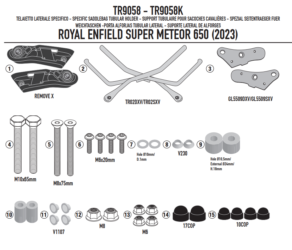 KAPPA STELAŻ POD TORBY (SAKWY) BOCZNE REMOVE-X ROYAL ENFIELD SUPER METEOR 650 '23-'25,