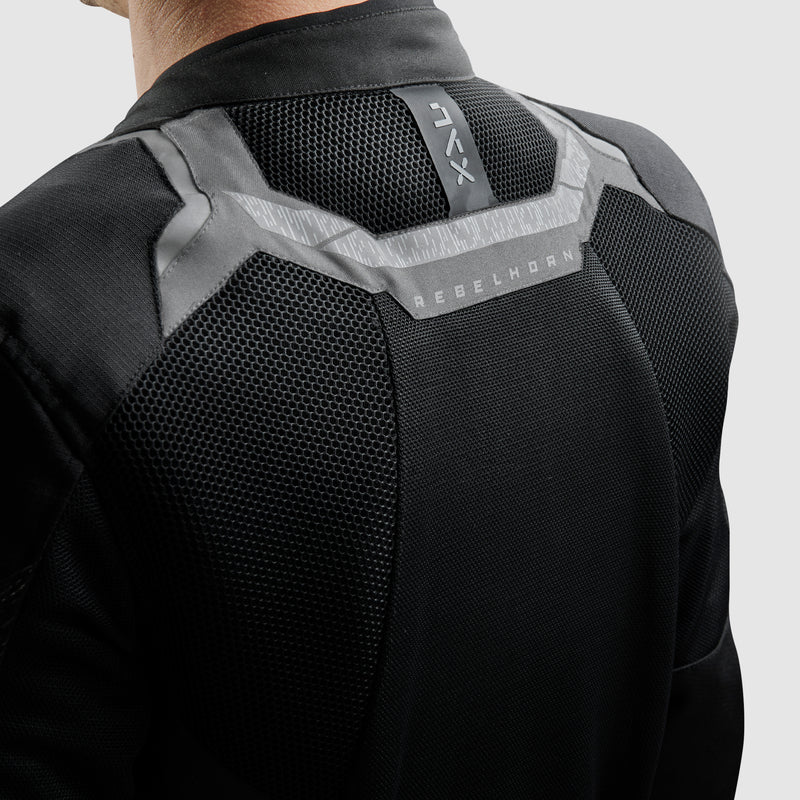 KURTKA MOTOCYKLOWA TEKSTYLNA REBELHORN JAX BLACK GREY