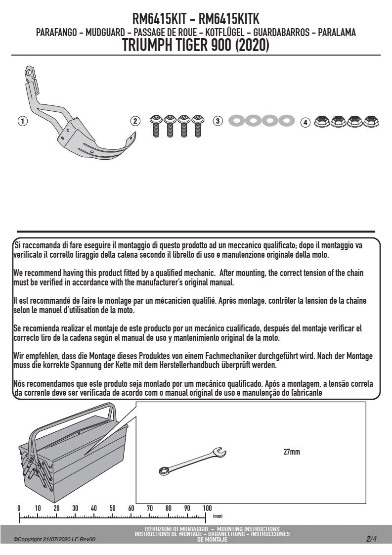 KAPPA MOCOWANIE BŁOTNIKA KRM01 I KRM02 TRIUMPH TIGER 900 '20-'25 – zdjęcie 3