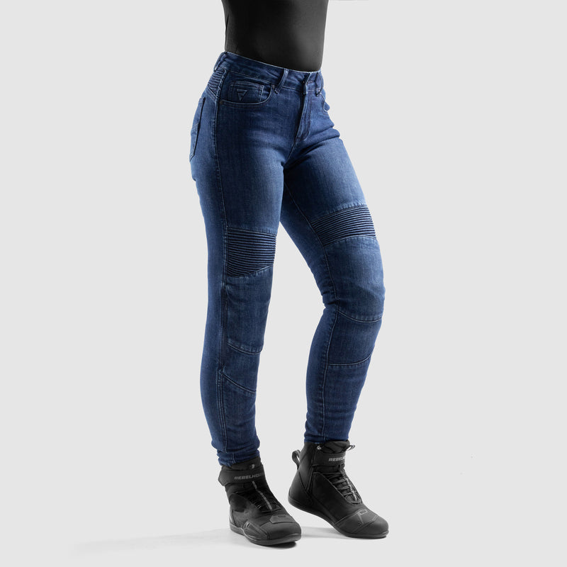 JEANSY MOTOCYKLOWE DAMSKIE REBELHORN AGNESS 2 WASHED BLUE MONOLAYER 24/30