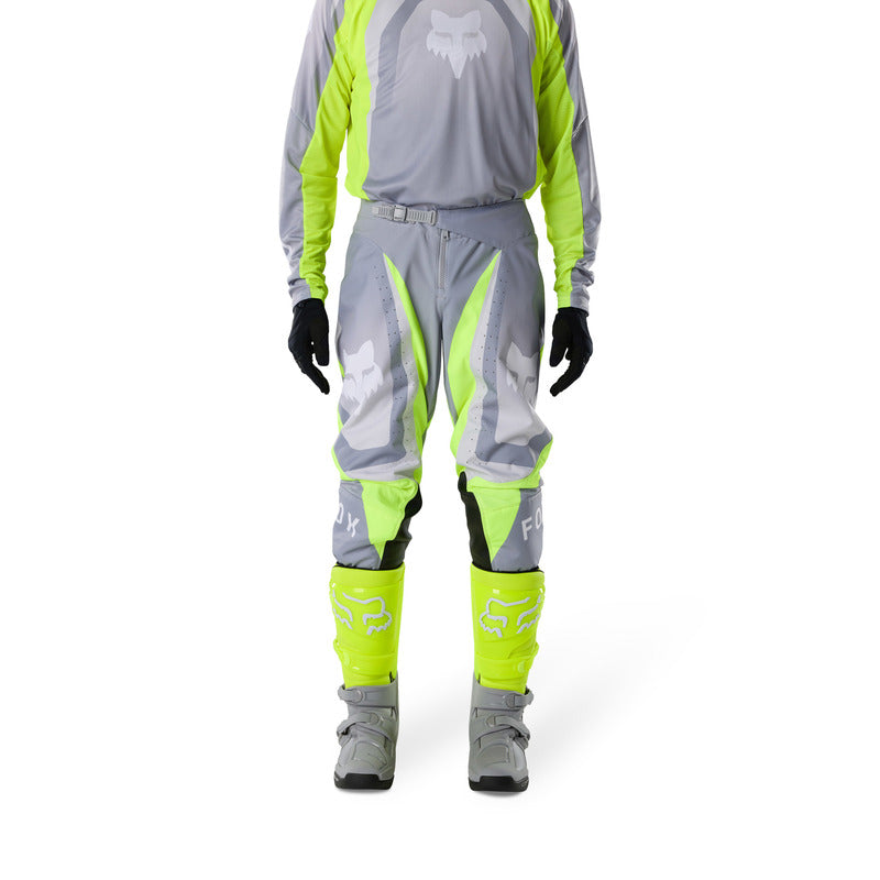 SPODNIE MOTOCYKLOWE FOX 180 FRAME GREY YELLOW