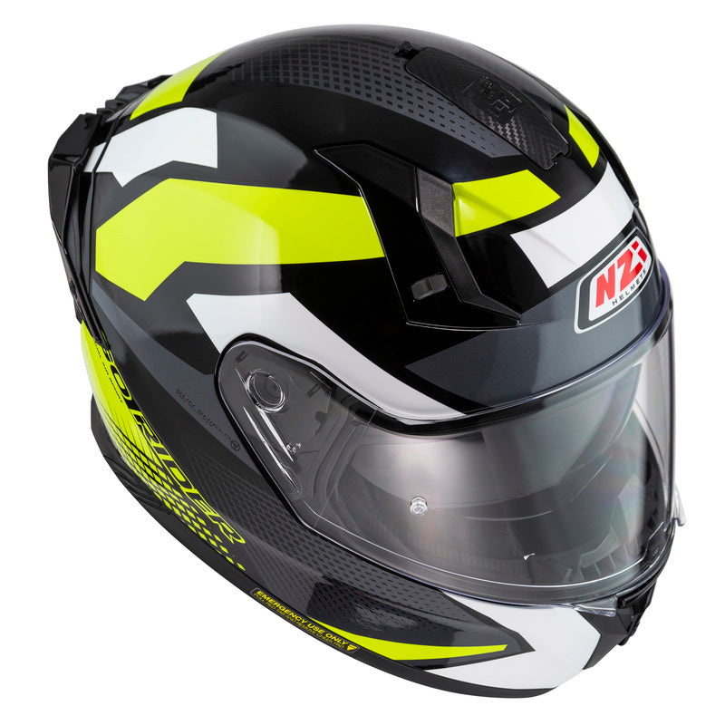 KASK MOTOCYKLOWY NZI GO RIDER STREAM DUO QUADRI BLACK GREY YELLOW XS